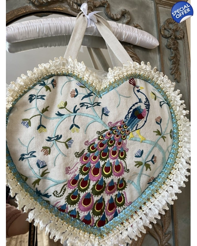 Handmade peacock heart bag
