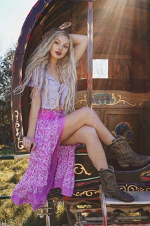 Pure silk Coachella skirt Amore print Pure silk Coachella skirt Amore print