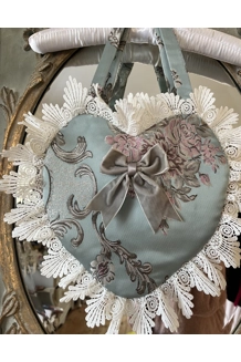 Handmade love heart bag blue..