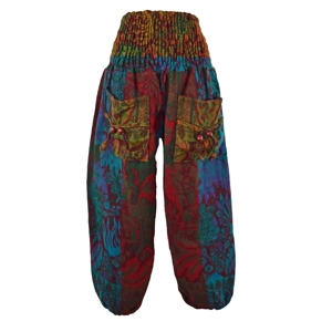 Acrylic Fleece Floral Harem Trousers