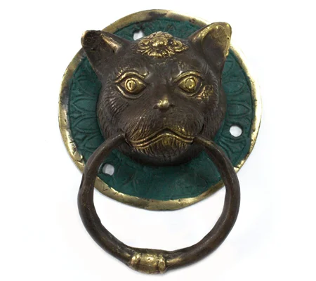 Brass Door Knocker - Cats Head