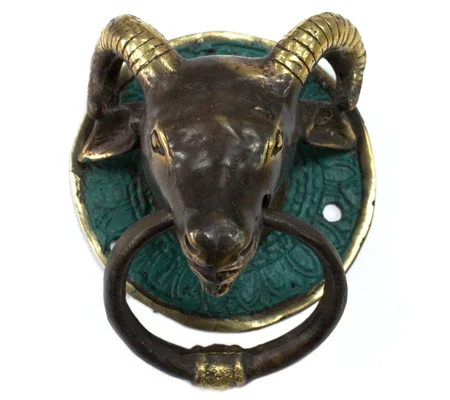 Brass Door Knocker - Rams Head