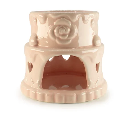 Ceramic Cake Oil Burner - Hearts - Pink