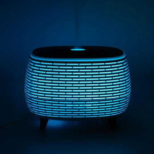 Futuristic Ribbed Aroma Diffuser with Colour-Changing Light