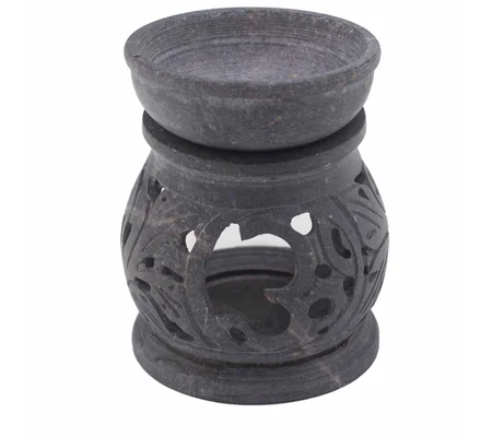 Small Soapstone Oil Burner 8cm - Om
