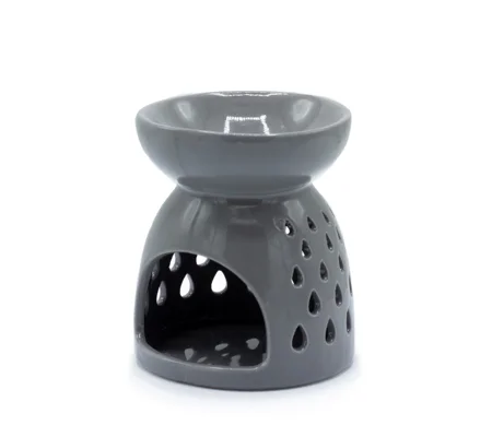 Classic Oil Burner - Teardrops Cutout - Grey