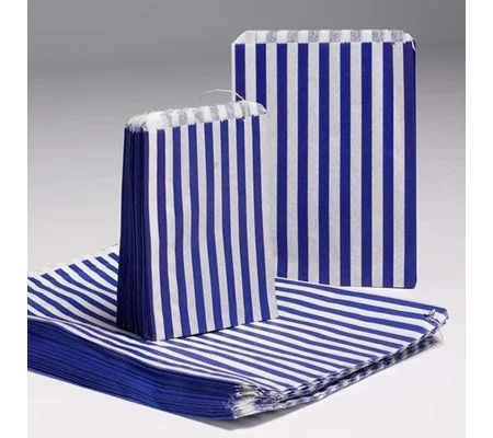 10X14" Candy Stripe Bags - BLUE
