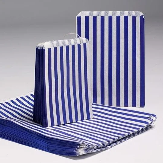 7X9" Candy Stripe Bags - BLUE