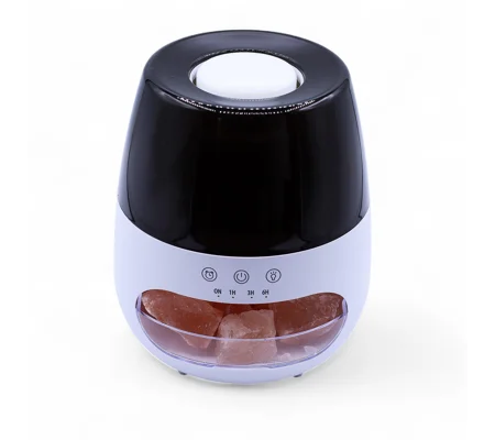 Salt Stone Flame Effect Aroma Diffuser - White USB - Colour Change and Timer