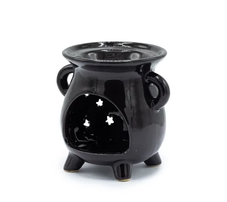 Cauldron Oil Burner - Moon & Stars - Black