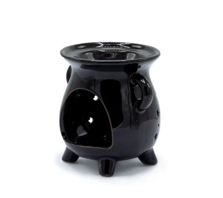 Cauldron Oil Burner - Moon Phase - Black