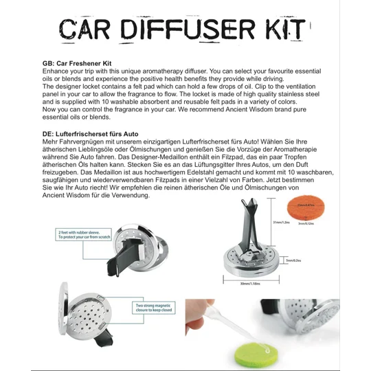 Car Diffuser Kit - Hamsa - 30mm