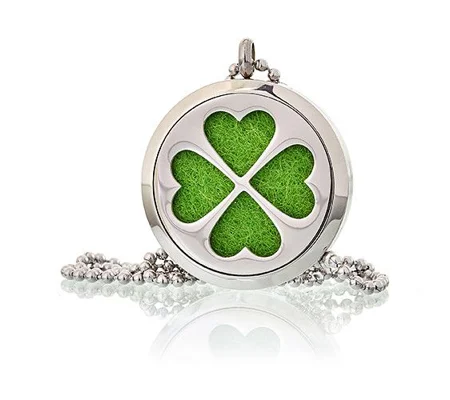 Aromatherapy Diffuser Necklace - Four Leaf Clover 30mm