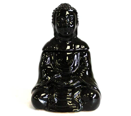 Sitting Buddha Oil Burner - Black