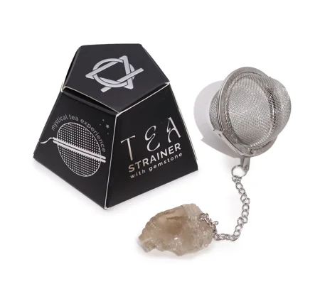 Raw Crystal Gemstone Tea Strainer - Smoky Quartz