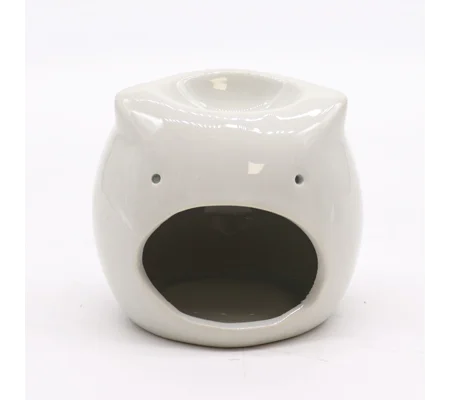 Classic White Oil Burner - Short Owl