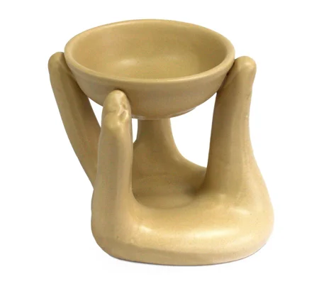 Open Hands Oil Burner - Tan