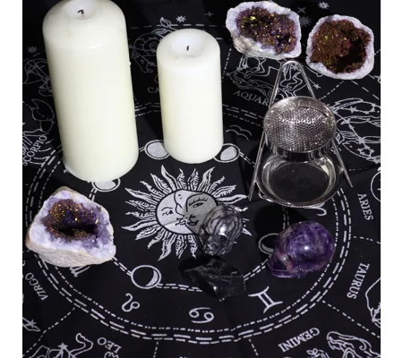 Esoteric Fringed Altar Cloth - Horoscope