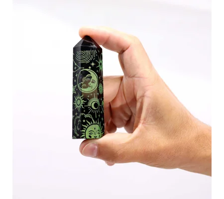 Black Obsidian Point - Mystic Story - Forest Green