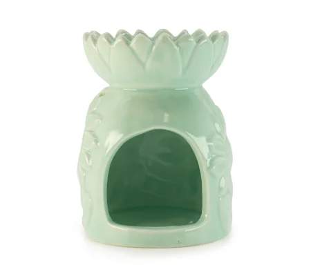 Ceramic Sunflower Oil Burner - Pastel Green