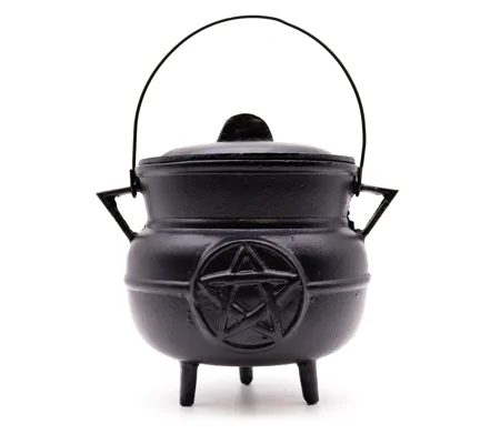 Huge Cast Iron Cauldron with Pentagon 21x15cm