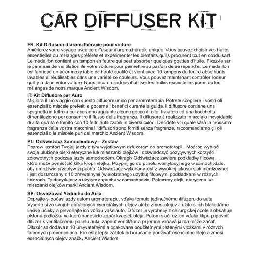 Car Diffuser Kit - Hamsa - 30mm