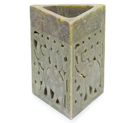 Triangle Soapstone Oil Burner 11x9cm - Elephant
