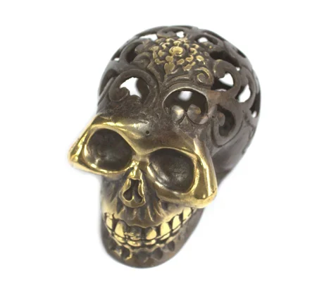 Vintage Brass Skull - Med