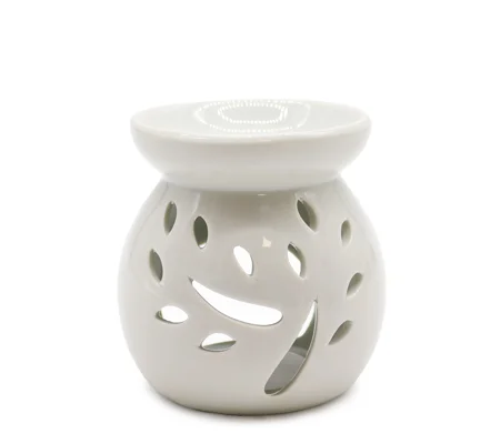 Sm Classic White Oil Burner - Tree Cut-out