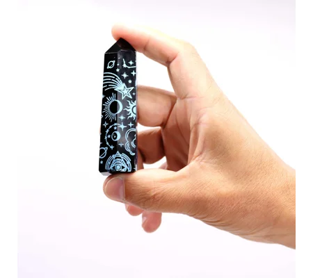 Black Obsidian Points - Mystic Story - Sky Blue