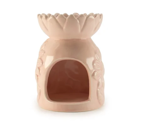 Ceramic Sunflower Oil Burner - Pastel Pink