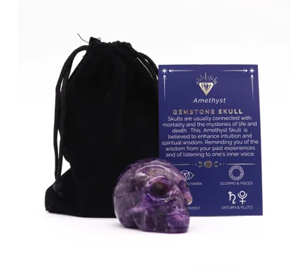 Gemstone Lrg Skull - Amethyst