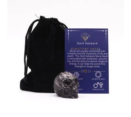 Gemstone Small Skull - Dark Network Stone