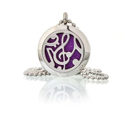 Aromatherapy Diffuser Necklace - Music Notes 25mm