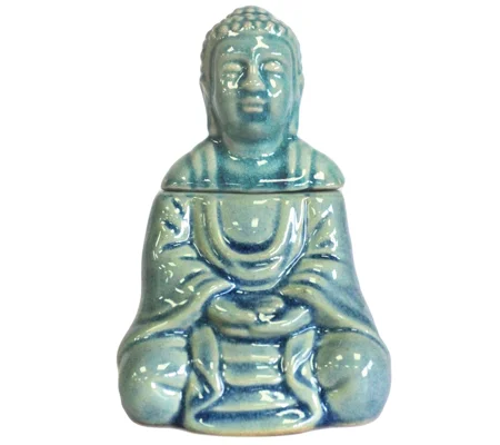 Sitting Buddha Oil Burner - Blue