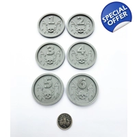x6 Numbered Night Lords Skull Gaming Objective Markers