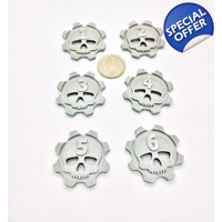 x6 Numbered Skull In Cog Mechanicus Gaming Wargames Objective Markers