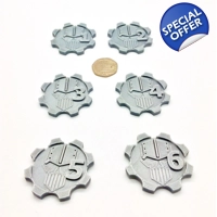 x6 Iron Warriors Warhammer 40k Gaming Objective Markers