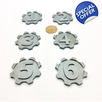 x6 Cog Numbered Warhammer 40k Objective Gaming Markers