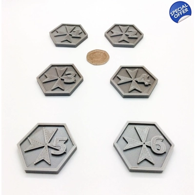 x6 Knights Templar Warhammer 40k Gaming Objective Markers