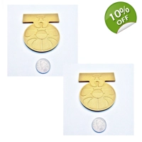 x2 Gold Medal of Yavin Bravery Star Wars Replica Prop Uk Made New