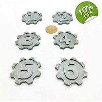 6 Pack 40mm Cog Numbered Warhammer 40k Objective Gaming Ma..