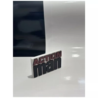 Decorative ACTION MAN self standing logo display