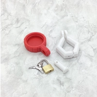 X1 Red Cap The Original Food Grade Milk Bottle Lock + Free Padlock