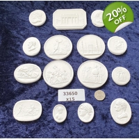 15 Grand Tour Cameos Plaster Intaglio Medallions European ..