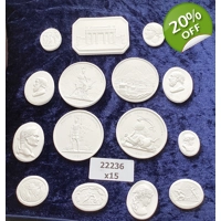 15 Grand Tour Cameos Plaster Intaglio Medallions European ..