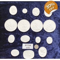 X15 Grand Tour Plaster Intaglio Cameos Medallions Cameos 87754 UK