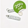 x2 Silver VW Golf R32 Keyring Uk Made