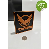Decorative THE DIVISION self standing logo display