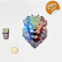 Lion Head Wall Mounted Multi colour Uk Made